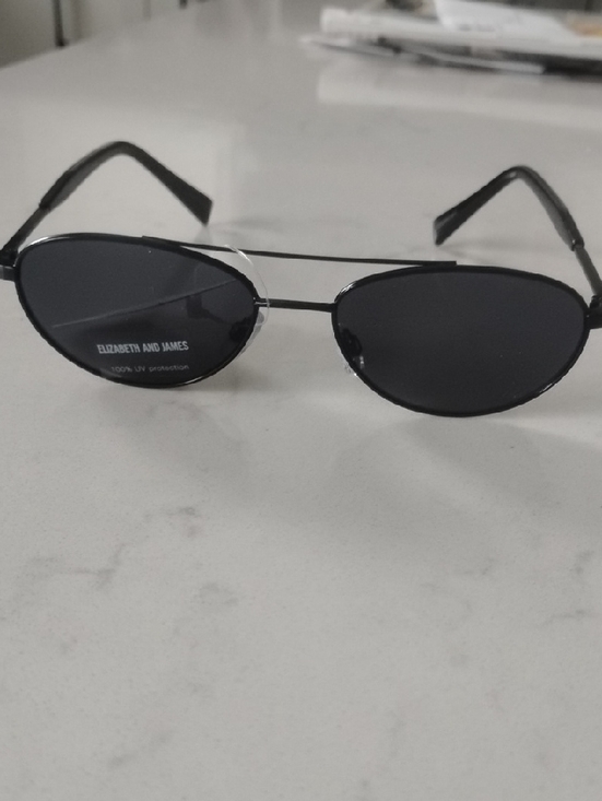 Elizabeth and James Accessories - Elizabeth and James Black Slim Oval Sunglasses